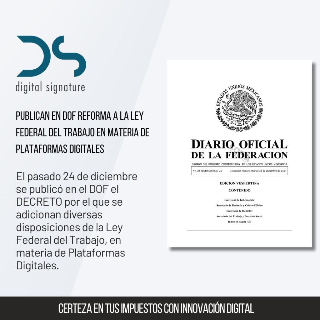 Publican en DOF reforma a la Ley Federal del Trabajo en materia de plataformas digitales